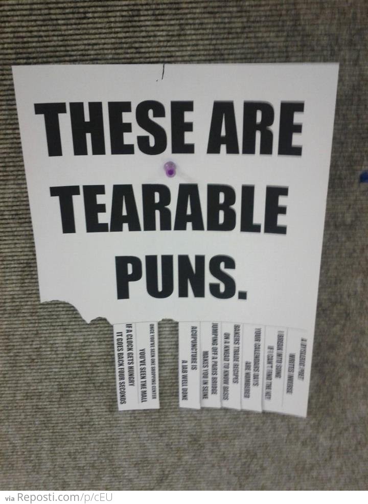 These Are Tearable Puns