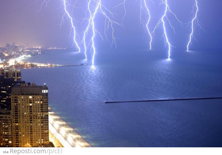 Lightning Hits The Water