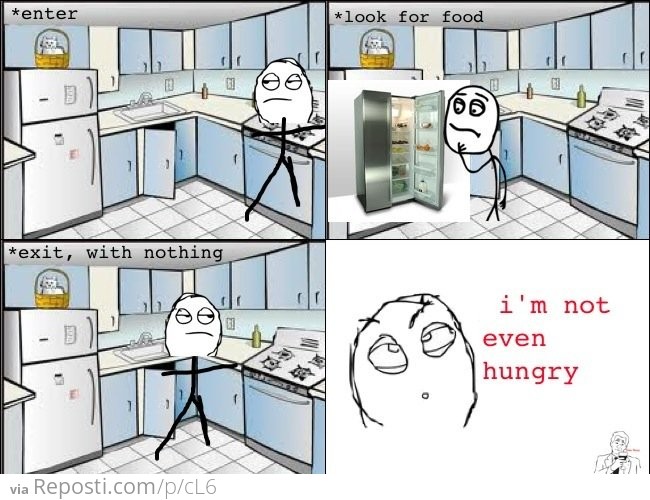 Pretty much every time I go in the kitchen