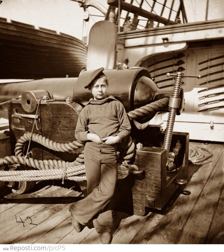 Powder monkey on the U.S.S. New Hampshire, 1864