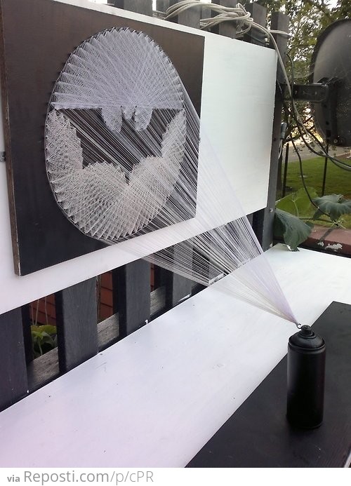 Batsignal string art