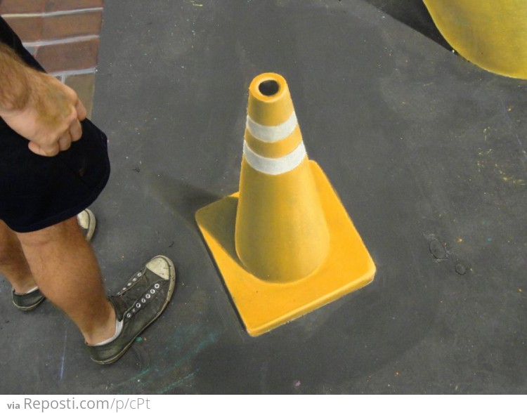 Check out this 3D road cone I just drew