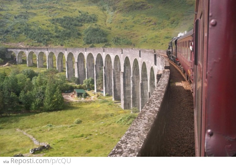 The Jacobite steam train over Glenfinnan Viaduct