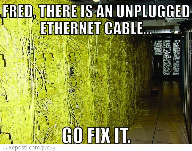 Unplugged Ethernet Cable