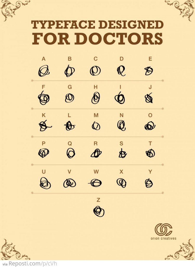 Typeface designed for doctors