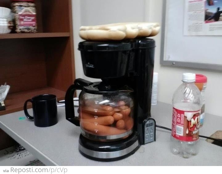 Someone I know made hotdogs at work