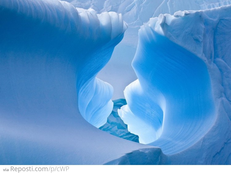 Blue Ice Cave in Antarctica