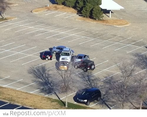 This is what happens when you take 4 parking spaces