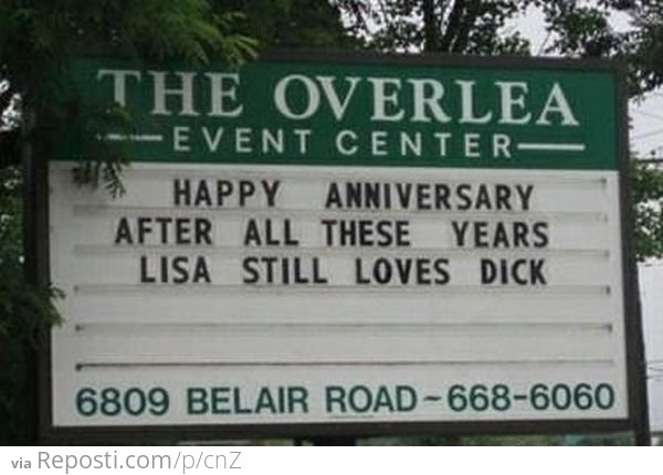 Happy Anniversary Lisa & Dick