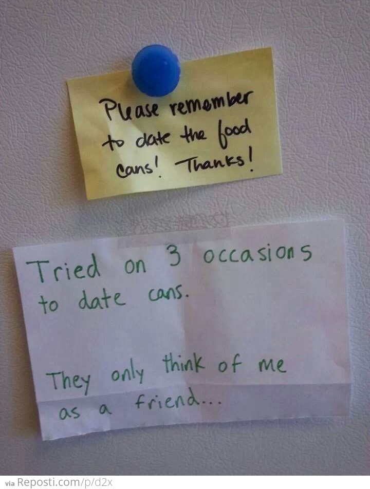 Please date the food cans! Thanks