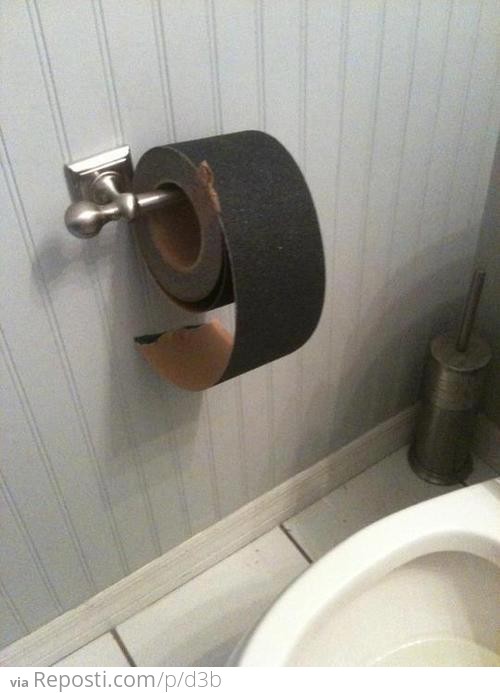 Grandpa had a disagreement over how rough the toilet paper should be