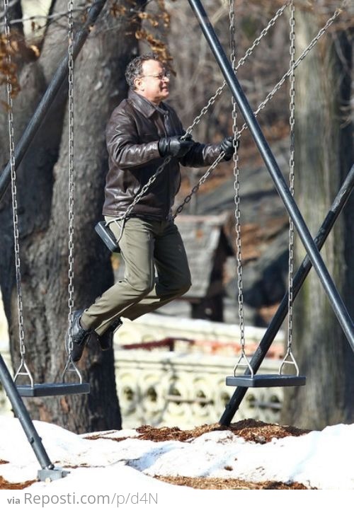 Tom Hanks On A Swing