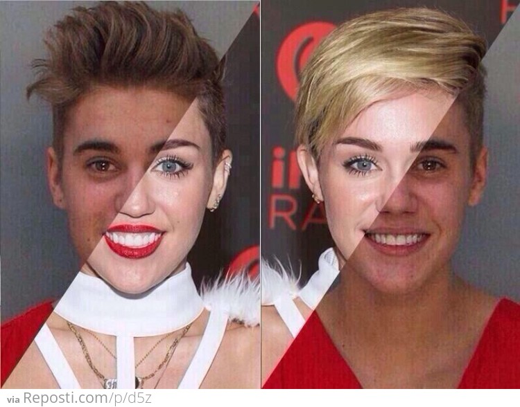 Miley and Justin's Face