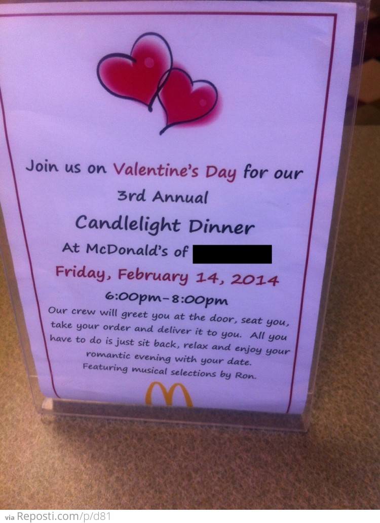 Romantic McDonald's Dinner