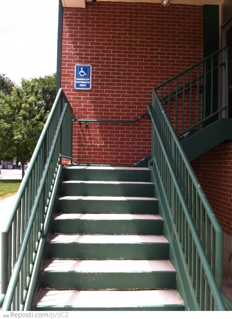 You should see the "non-handicap" entrance