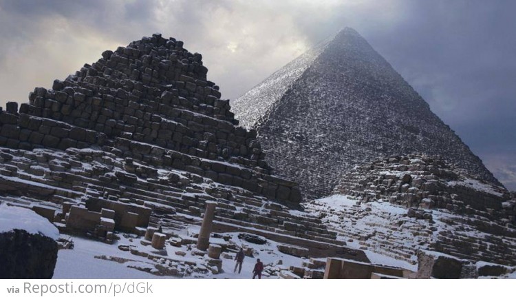 The Pyramids Covered In Snow