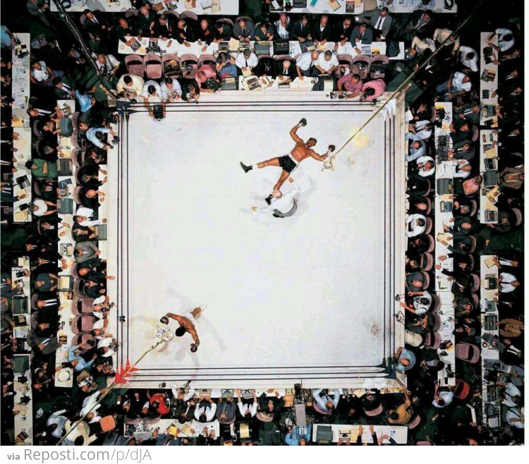 Aerial View of Muhammad Ali Defeating Williams