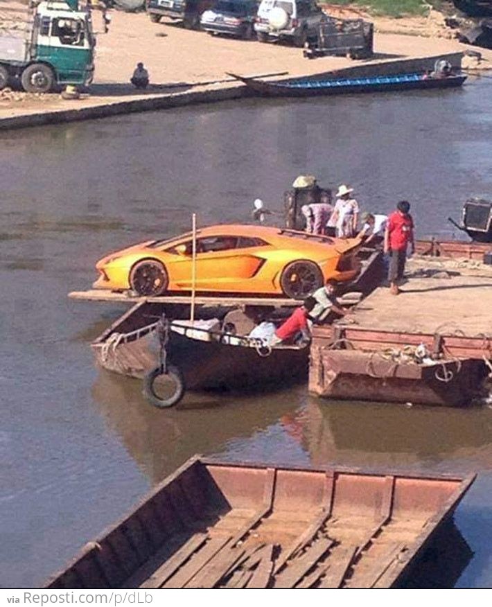 Ferrying A Lamborghini Aventador