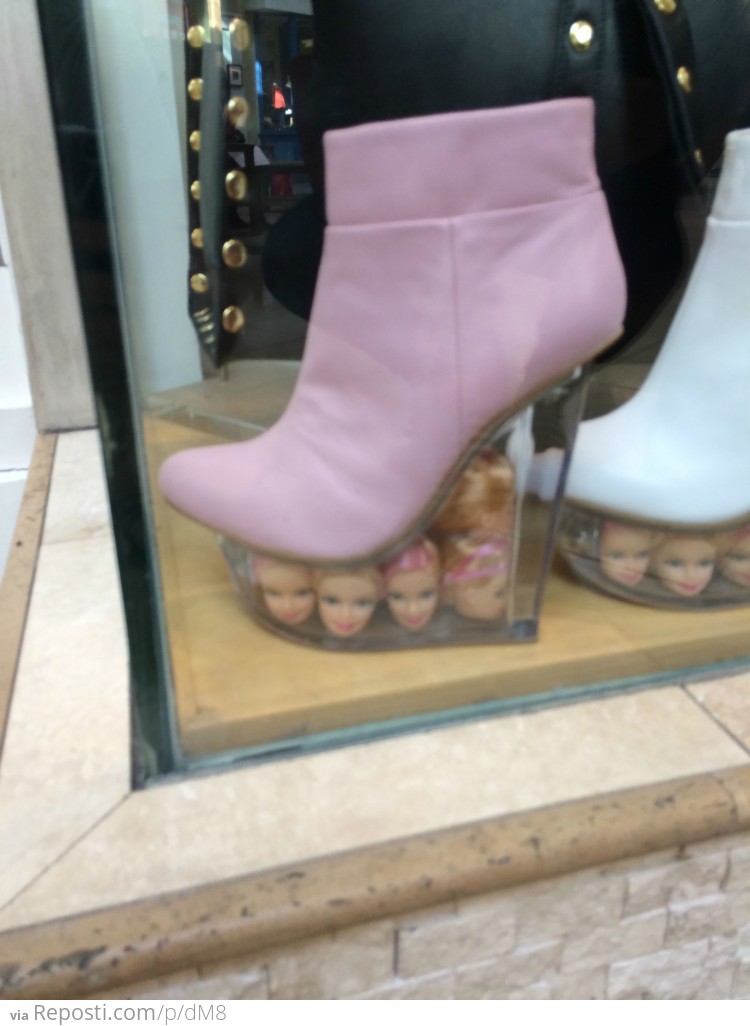 Shoes With Barbie Doll Heads In The Heels