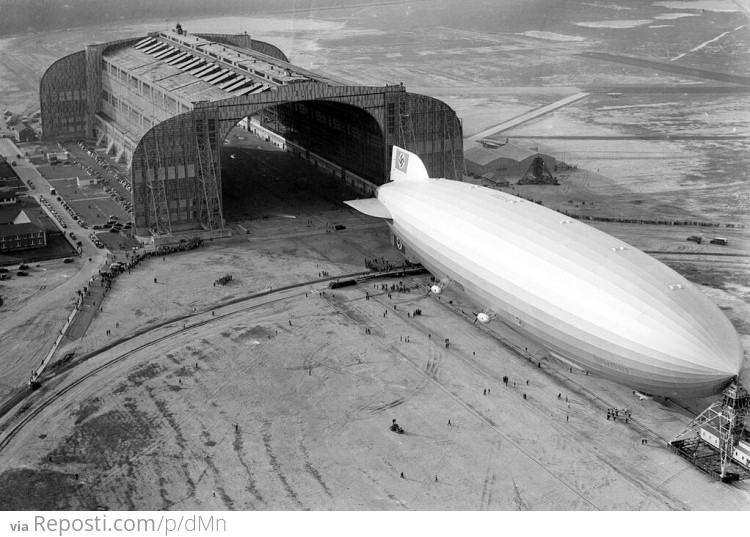 The Hindenburg Outside The U.S. Navy Hangar