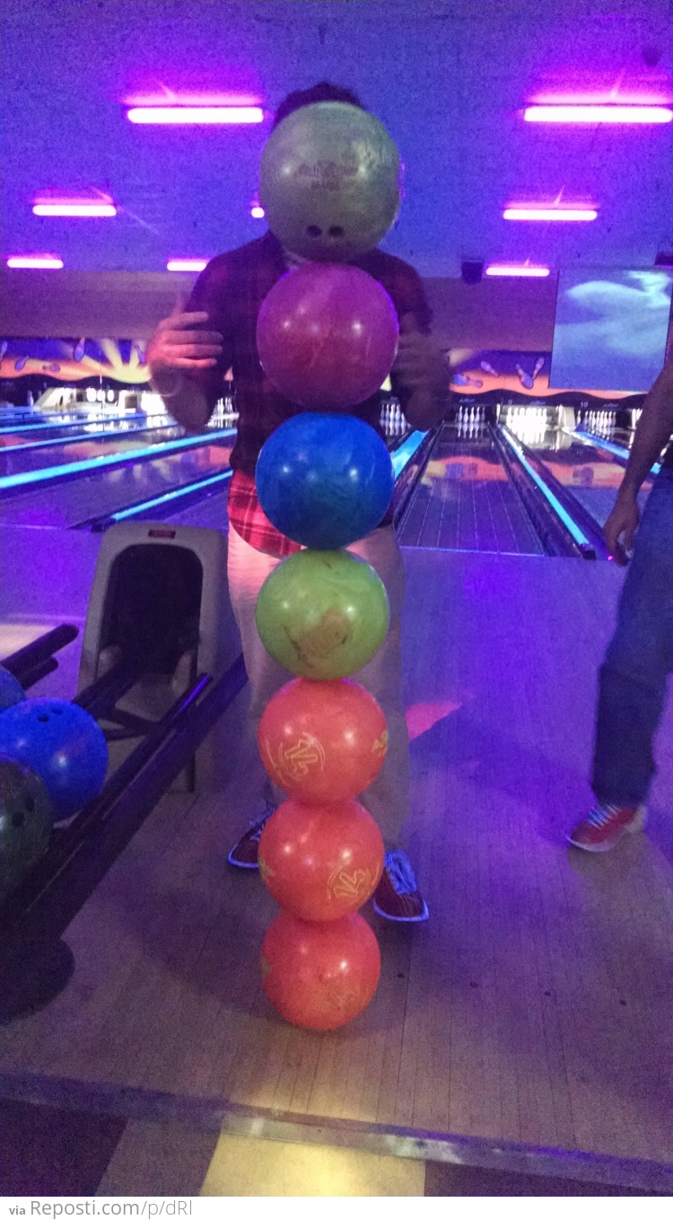 7 Bowling Balls Stacked