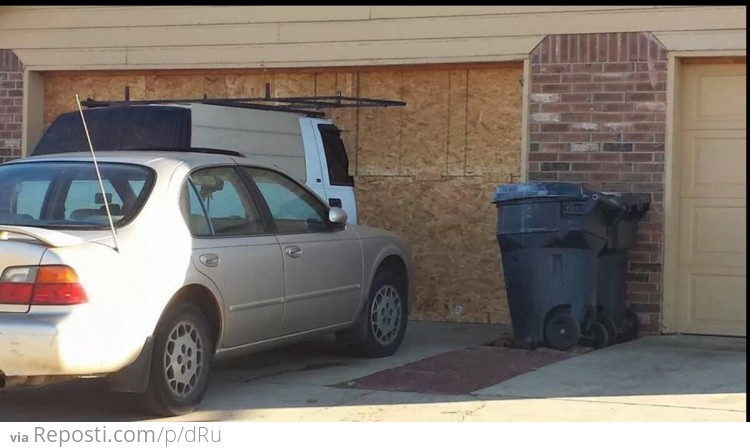 Did he start building the garage around the van?