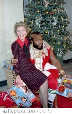 Mr T with Nancy Reagan