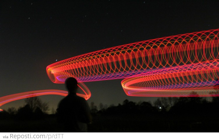 Long exposure of a toy helicopter