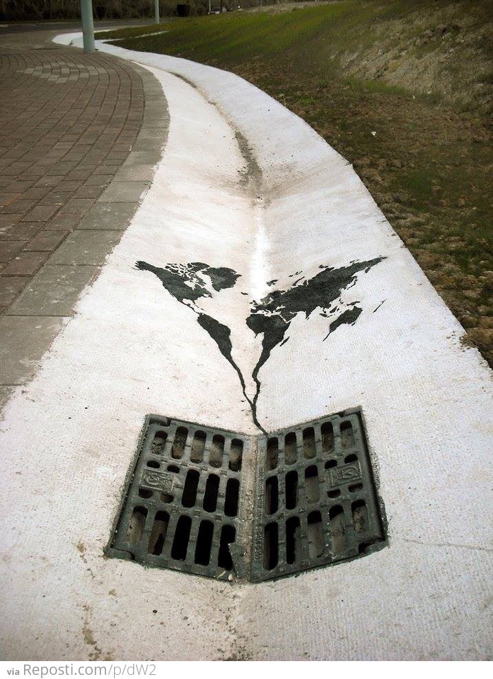 World going down the drain