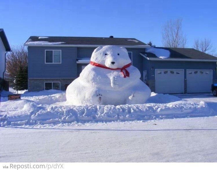 Giant Polar Bear Snowman