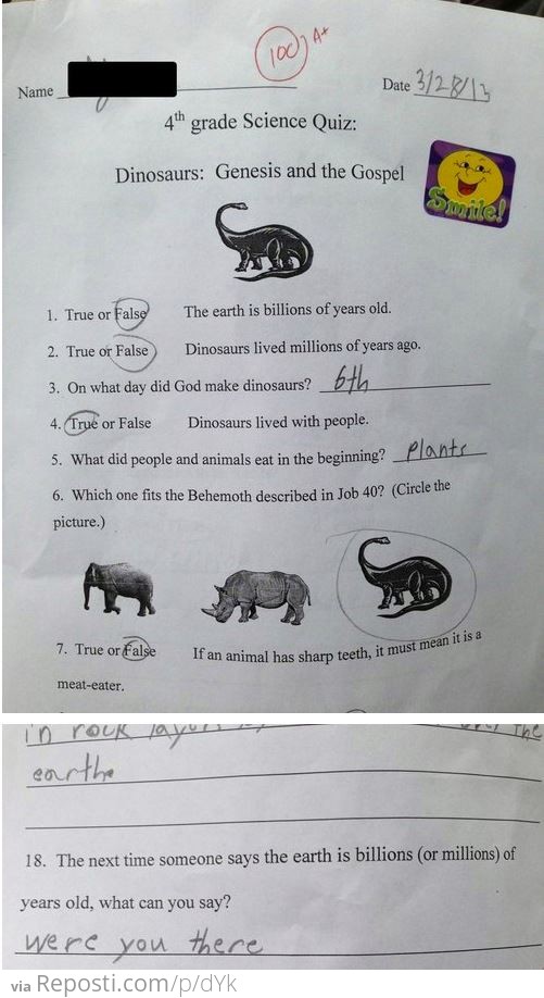 4th Grade Science Test