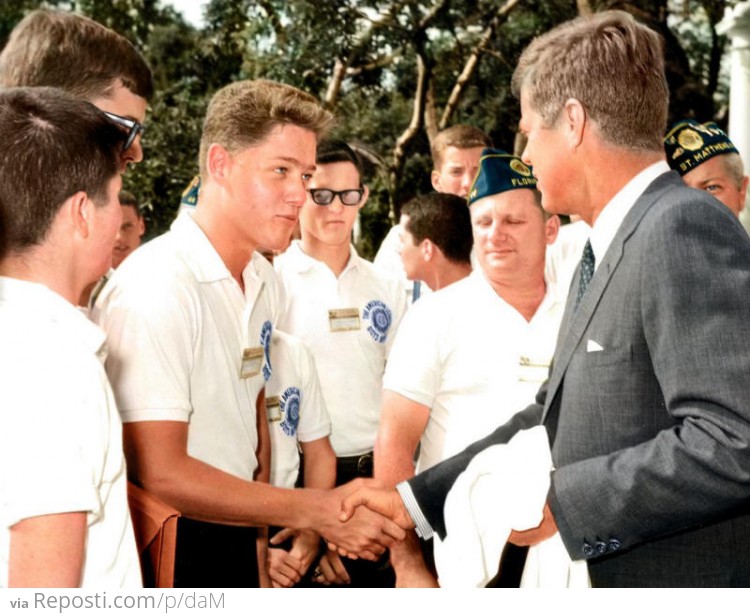 Bill Clinton meets JFK at the White House