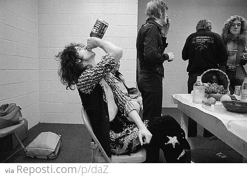 Led Zeppelin Backstage Before a Concert