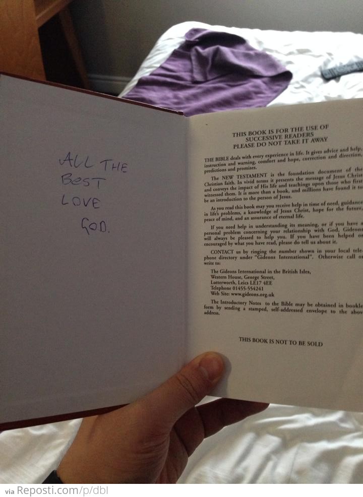 Signed Hotel Bible