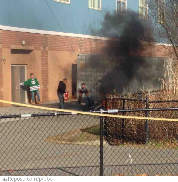 An Elliptical Machine Caught Fire At School Today