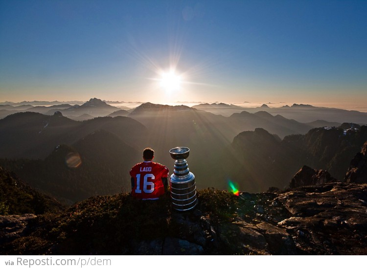 Andrew Ladd With The Cup