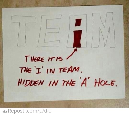 There's an "I" In Team