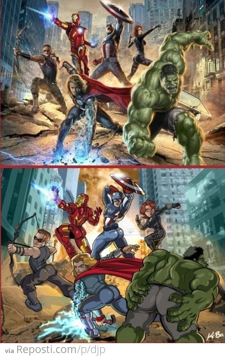 What If The Male Avengers Posed Like The Female One?