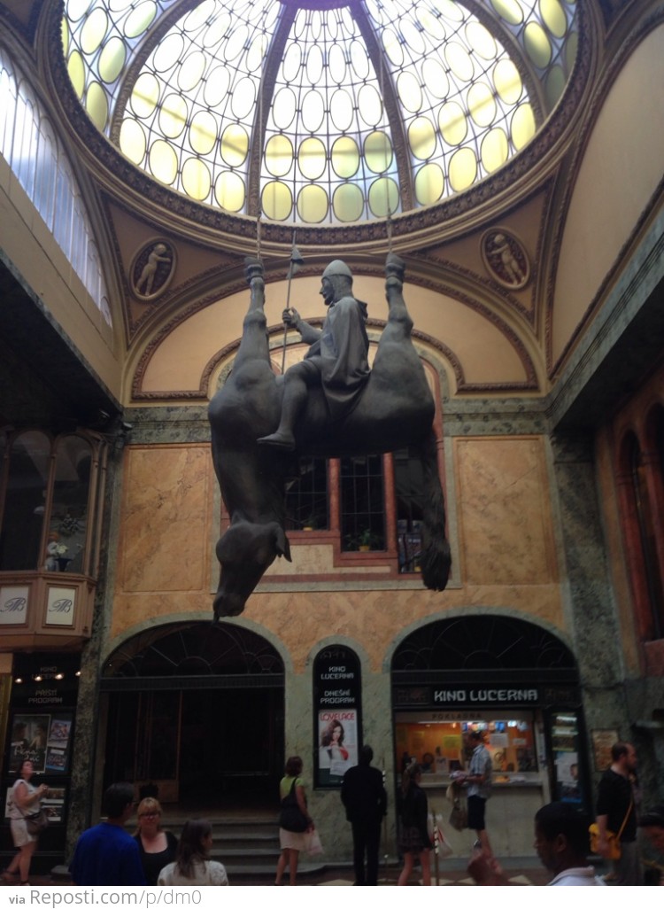 Sculpture In The Mall of Prague