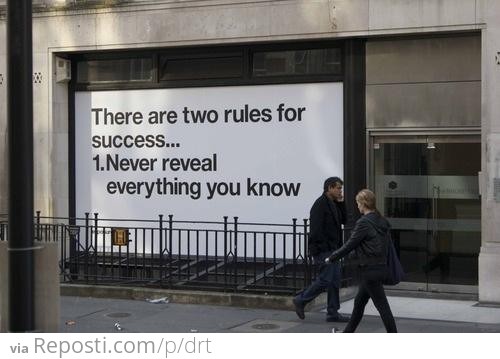 The Two Rules of Success