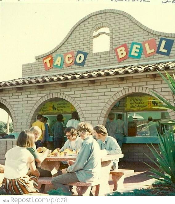 Creedence Clearwater Revival eating at a Taco Bell in 1968