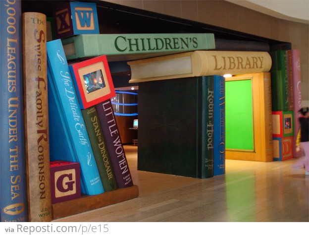 Entrance to the children's section at the Cerritos Millenium Library in California