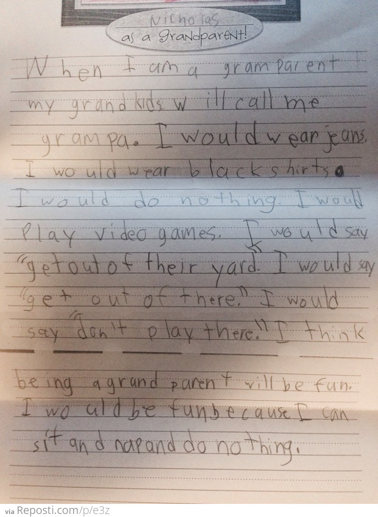 An 8 year old's perspective on grandparents