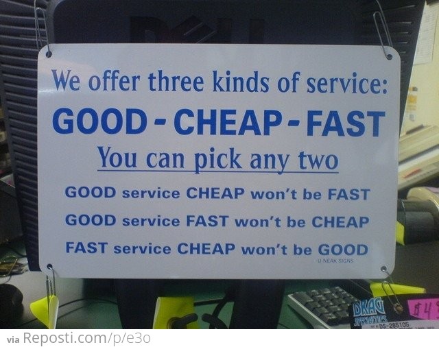 We offer three kinds of service