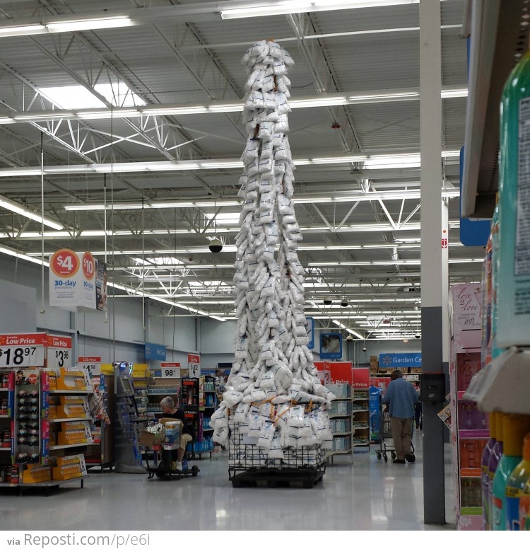 Walmart Tower of Cotton Balls