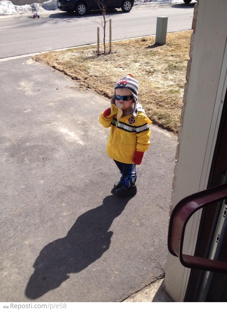 This is Carter. He knocked on my door to ask if he could have a banana then left