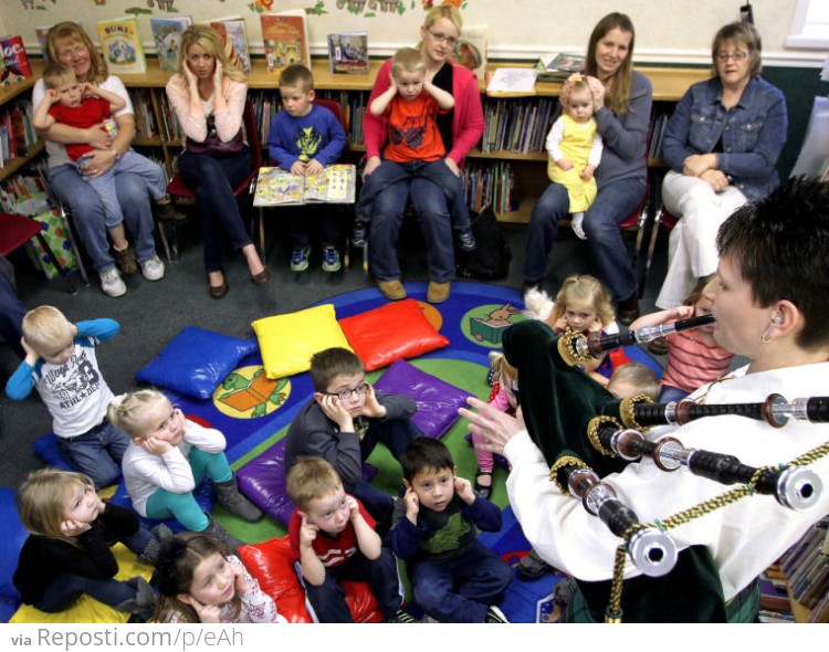 Kids love bagpipes