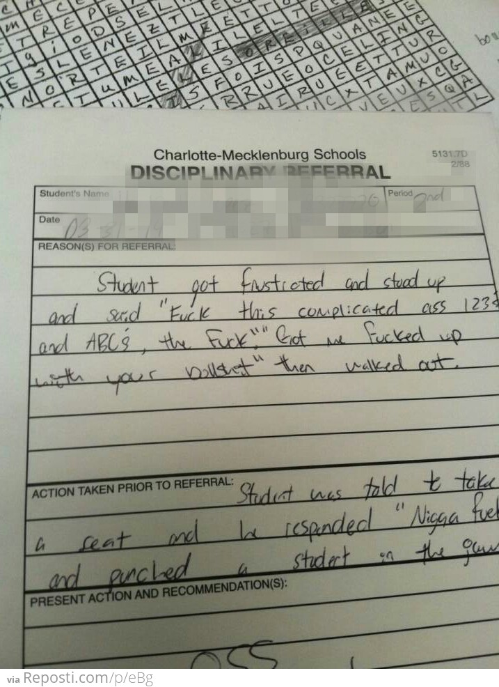 Disciplinary Referral