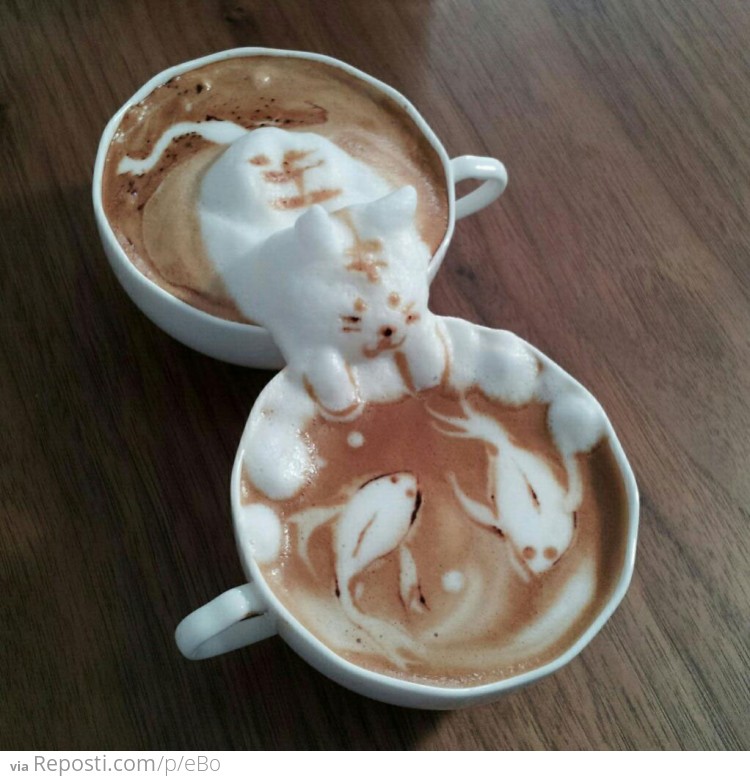 Coffee foam art