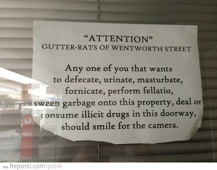 "Attention" gutter-rats